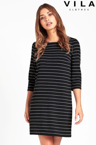 Vila Striped Midi Dress